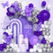 Palloncini Viola, 130 pezzi Bianco Viola Chiaro Scuro Opaco Arco Palloncini Kit con Coriandoli Argento Metallizzato per Ragazze Festa di Compleanno Matrimonio Baby Shower Battesimo Bambino Decorazioni