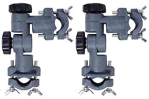 Ragyzity Strong Umbrella Bracket 360 Degree Rotation Umbrella Bracket, Lures Dish/Flashlight Holder Fishing for Fishing Fort, Fishing Tank, Chair Clamp Bracket Tackle Accessory(2pcs)