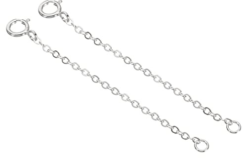 PATIKIL 2 Inch S925 Silver Necklace Extender, 2 Pack Gold Plated Chain Extenders Extension for Necklaces Bracelet Jewelry Making, Platinum