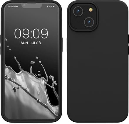 kwmobile Handyhülle für iPhone 14 Hülle, für iPhone 14 Case - Hülle Silikon - kabelloses Laden - Schwarz matt