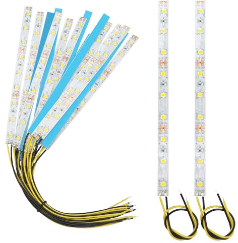 YIXISI 15 Stücke 150mm VorDrahtete LED Streifen, 2335 SMD LED, 12-18V LED Streifen, Modellbau Led Beleuchtung, Gelb