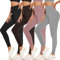 ACTINPUT 4 Pack Leggings for Women Black High Waist Tummy Control Leggings Ladies Buttery Soft Workout Gym Yoga Pants Slim Tights Regular&Plus Size(Black/Dark Coffee/Morandi Pink/Lightgrey,L-XL)