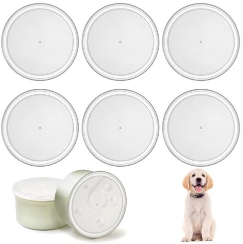 6 Stück Dosendeckel, Weiß Deckel für Dosen, Dosendeckel 800g, Waschbar Hundefutter, Dosenverschluss, Hundefutter für Futteraufbewahrung Tierfutterdosen(Durchmesser: 10cm)