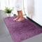 B&B Memory Foam Bath Mat - Beautiful Embossed Flora Design Non Slip Anti Mould Shower Mat Water Absorbent Toilet Pedestal Bathroom Mat - Door Mat 50 x 80 cm, Purple