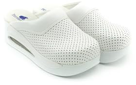 Terlik Sabo Air ST123 Max Leather Womens Clogs Mules Slippers Sabot Shoes, White, EU 42, UK 8