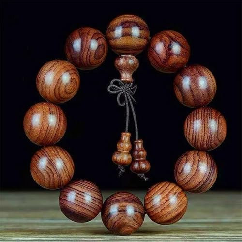 HIFFEY Bracelet de Perles en Bois de Rose 15/18/20, Bouddhiste tibétain, for Hommes et Femmes, Perles de prière de méditation (Color : 20mm)