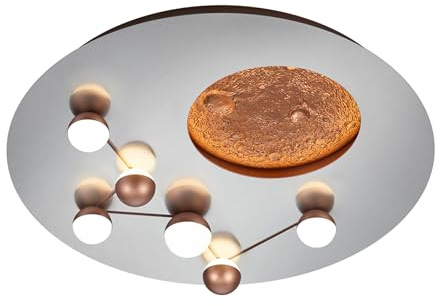 Trio Leuchten LED Deckenleuchte Zodiac 644810107, Metall Nickel matt, inkl. 42 Watt LED, Switch Dimmer