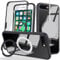 Zouzt for iPhone 7 Plus/8 Plus 5.5 Inch Case with Screen Protector, 360 Full Body with Glass Screen Protector [Shockproof] [Dropproof] Ring Stand Heavy Duty Protection Phone Case - Black