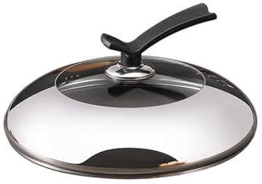 GLigeT Cubierta Gruesa for Wok de Acero Inoxidable, Tapa for Wok de Vidrio Templado, Mango ergonómico, Tapa for vaporera doméstica, Accesorios for Wok (16-34 cm) (Size : 18cm)