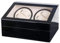 BYUAK Automatikuhren Uhrenbeweger 4+6, Uhrenbox Watch Winder Mute für Uhren Luxuriöser Uhrenwender Aufbewahrung Aufbewahrungs Vitrine Glasdeckel, Batteriebetrieb oder Netzteil (Schwarz)