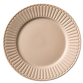 HUIHHAO Plats en céramique Kaki de 8,5 Pouces de Lignes en Relief