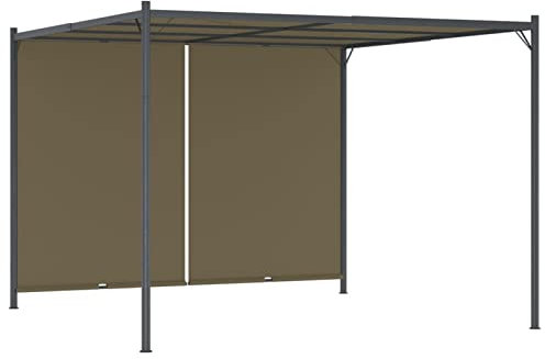 Iiaky Garden Pergola with Retractable Roof 3x3 m Taupe 180 g/m²,Outdoor gazebo Waterproof Canopy,Outdoor Garden Patio Party Tent