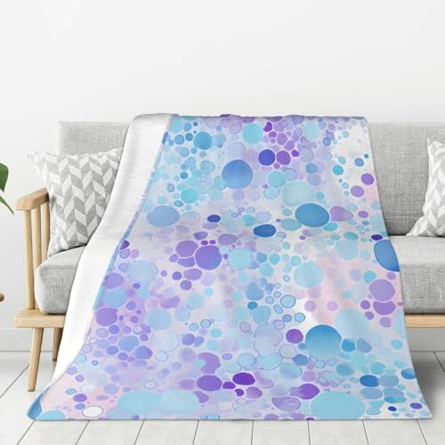 Mexpekil Überwurfdecke, Sofa-Überwurf, flauschig, weich, warm, vielseitige Fleecedecke, blaue Blasen, Decke für Sofas, groß, 152,4 x 127 cm