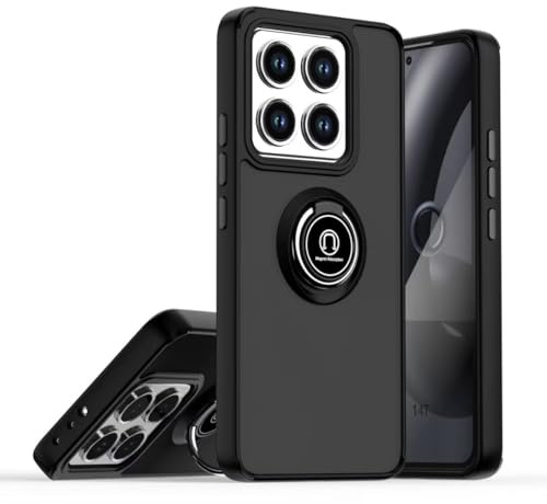 COMAKU Hülle für Xiaomi 14T 5G, mit 360 Grad Ring Ständer Case [funktioniert mit magnetischer Autohalterung] PC+TPU Soft Bumper Handyhülle Cover Schutzhülle - Schwarz