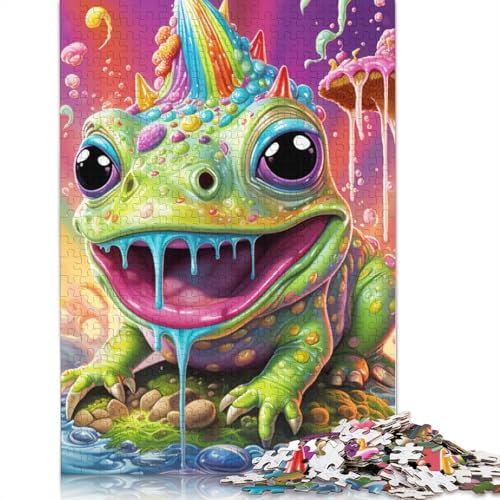 1000-teiliges Puzzle, Tier-Frosch-Puzzle für Erwachsene, Holzpuzzle, Lernpuzzle, Familienspiel, Größe: 75 x 50 cm
