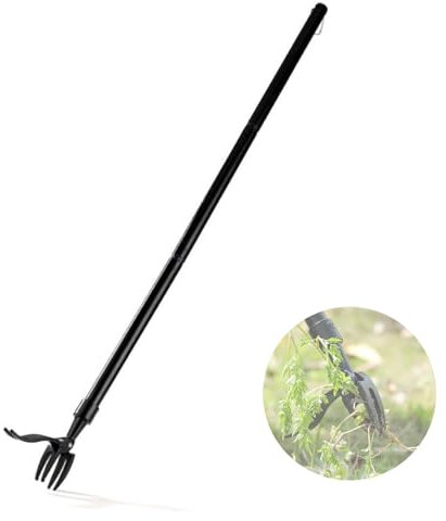 FORRTY Unkrautstecher Mit Langem Stiel Löwenzahnstecher Fußplattform-Design Kein Bücken Nötig Geeignet Für Terrassen Rasenflächen Und Gärten