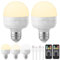 LGMCF Rechargeable Light Bulb, 3 Color Dimmable Light Bulb with Magnetic Base Detachable, 8W E27 Portable Battery Powered Bulbs with Remote Control and Timer for Non Hardwired Lamps, 2 Pack