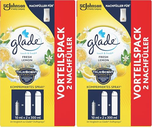 Glade Touch & Fresh (Brise One Touch) Nachfüller Doppelpack, Fresh Lemon 2 x 10 ml (Packung mit 2)