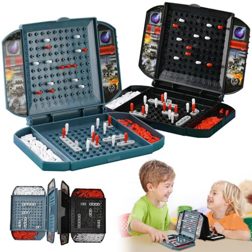 Seeschlacht Spiel, Schiffe Versenken Spiel, Schiffe Versenken Brettspiel, Schlachtschiff Board Game, Seeschlacht Familienspiel, Strategie Brettspiel Seeschlacht Spielzeug für Kinder ab 4 Jahren