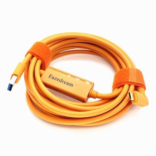 Eazedream Câble de Tethering 5m USB 3.0 vers Type-C pour Caméra Sony, Canon, Nikon, Ordinateur Portable, YouTube, OBS, USB-C (USB3.0 to TypeC)