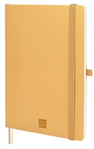 Finocam - Notizbuch Nexo Flexibler Einband Dotted-Gepunktet Camel | Notizbuch DIN A5 mit perforierten Blättern | Innentasche und Stifthalter | 72 Seiten, Ideal als Bullet Journal