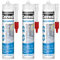Sanitär Silikon CS25 Rotbraun für Innen und Außen Bad und Küche - Schimmelressistent - UV und Witterungsbeständig - Elastisch und Wasserabweisend - Einfache Verarbeitung (3 x 280ml)