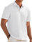 Meilicloth Mens Polo Shirts Casual Summer Short Sleeve Vacation Button Beach Knit Stretchy Golf Shirts White XL