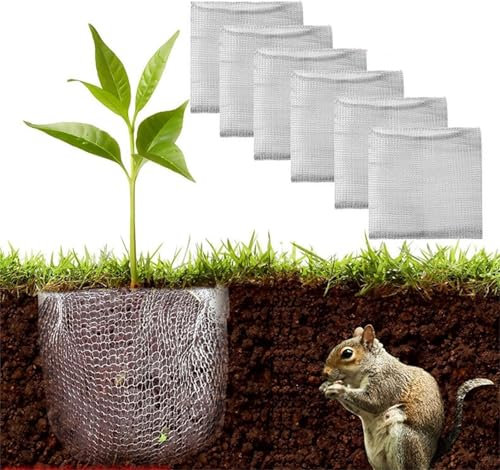 6 Stück Pflanzkorb Wühlmausschutz Wühlmauskorb Metallnetzbeutel Edelstahl Gartenpflanzen-Netzbeutel Baumwurzeln, Drahtkörbe für Draußen Rasen Bauernhof Gartenhöfe Wühlmausvertreiber