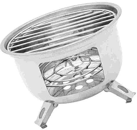 ETZRYSYB Grill Stove Camping Bbq Grill Barbecue Butane Burner Stainless Round Small Gas Charcoal Outdoor Backpacking Cooking Portable Smoker