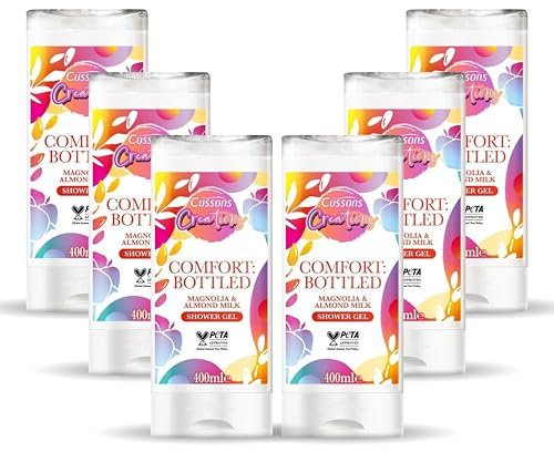 Cussons Creations Magnolia & Almond Bodywash 400ml – Nourishing Shower Gel with Magnolia Blossom, Sweet Almond Oil & Gentle Moisturisers | SterlingSquare (Pack of 6)