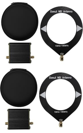 Rersduyt 2 Sets Latest Upgraded Broadband Loop Antenna Frequency Range of 10kHz-180MHz with Low Impedance Converter.