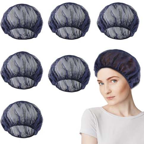 simarro 6 Stück Elastische Haarnetz zum Schlafen Haarnetz Küche Mütze Nacht | Schlafmütze Weiche Mesh Bonnet Schlafhaube Wiederverwendbar Koch Mütze zum Schlafen Kochmütze für Frauen