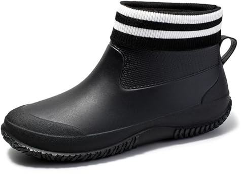 Gefütterte Gummistiefel Damen - Wasserdicht Regenstiefel Atmungsaktiv Rutschfeste Regenschuhe Gummistiefeletten Leichte Outdoor Rain Boots Garten Unisex Erwachsene Stiefeletten Stiefel Mit Futter