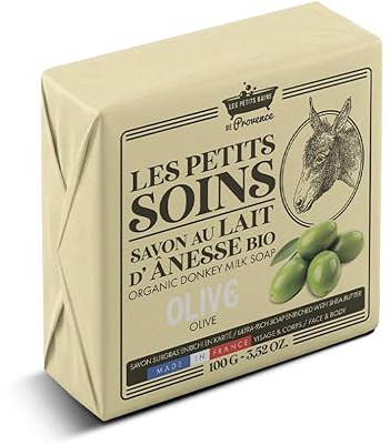 Savon Surgras Lait d’Ânesse Bio Olive – Hydratant et Doux – Visage et Corps – 100g – Les Petits Soins – Fabriqué en France