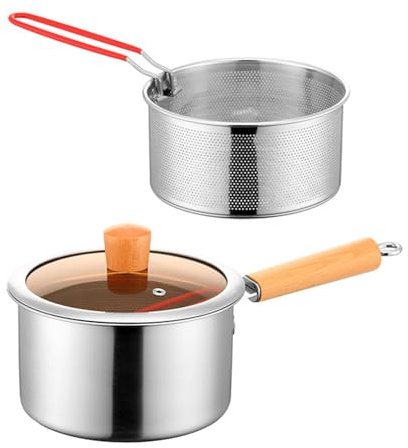 Uqezagpa Fornello elettrico professionale, costruzione permanente, sicura per frittura a olio, ideale per uso in cucina, fornello a olio non ossidato con filtro