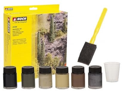 NOCH® Naturfarben-Set „6 Farbkonzentrate“, für Modellbau Felsen, realistische Berghänge und DIY Bastelbrojekte mit Farbkonzentraten für H0, TT, N, Z
