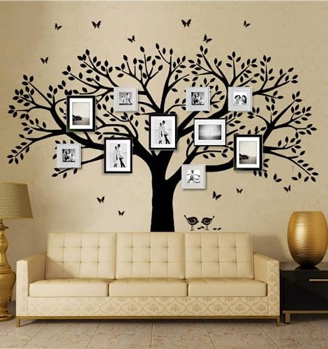 Grand sticker mural pour salon chambre Stickers muraux de décoration,Chambre Autocollant Mural Oiseaux Accueil Decal Mural Art Decor… (noir)