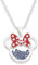 Disney Birthstone Women and Girls Jewelry Minnie Mouse Silver Plated Shaker Pendant Necklace, 18+2 Extender Mickey's 90th Birthday Anniversary