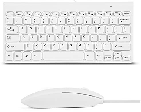 VBESTLIFE Gaming Keyboard, Ultra-Thin USB Wired Keyboard Optical Mouse Mice Set Combo for PC Laptop / 2 Color / 1.3 Meter/Round keycaps (White)