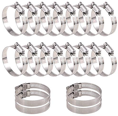 Glarks - Kit assortito di morsetti per tubo dell'acqua, in acciaio INOX, 40-63MM