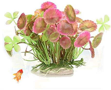 VOANZO Piante Artificiali per Acquario Decorazione per Acquario di Piccole Dimensioni Plastica Rosa 5 Pezzi