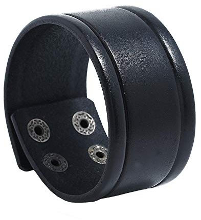 ADGJL Bracelet en Cuir Nordique Tressé À La Main pour Femme - Cool Mode Punk Minimaliste Large Bijoux Noir pour Hommes et Femmes - Cadeau d'Anniversaire