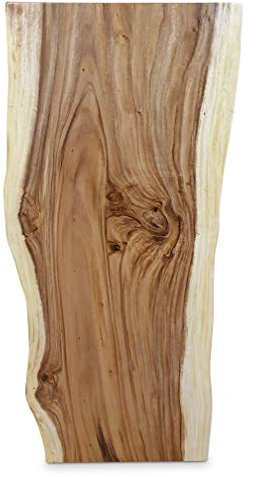 Kinaree Plateau de table en bois massif d'acacia - 200 x 60-70 cm - Plateau de bureau en bois véritable avec bord d'arbre (7 x 200 x 60-70 cm)