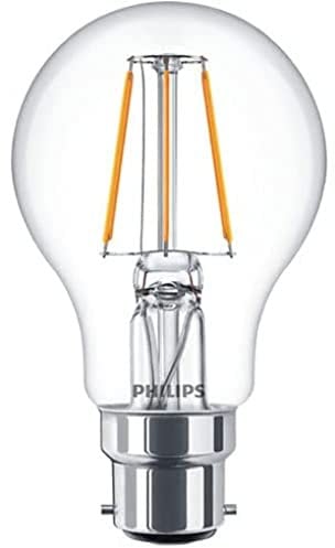 Philips LED Classic B22 Lampe, 40 W, Tropfenform, klar, warmweiß