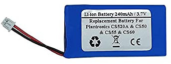 3.7V 240mAh Battery for PLANTRONICS CS520A CS351 CS351N CS361N CS50 CS50-USB CS55 CS60 CS65 W720 Savi 720 WO350 Supraplus Wireless Savi Office WO300 WO350 Avaya AWH-55 AWH55 AWH65 Wireless Headsets
