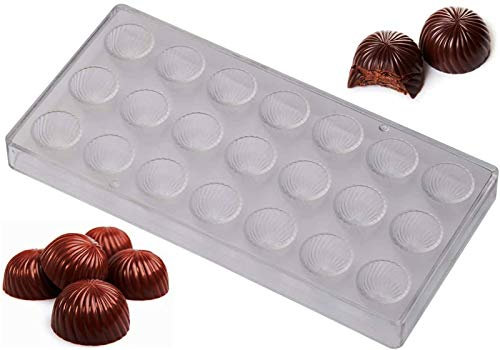 DUBENS 3D Polycarbonat Schokolade Form für Pralinen, Trüffel, Süßigkeiten, Süßigkeiten, Bonbons: Wirbeln Dome Form. Lebensmittelsicher, BPA-freier Polycarbonat-Kunststoff