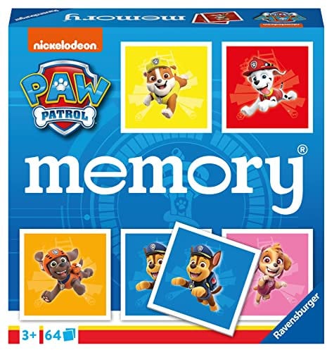 Ravensburger - 20887 - Paw Patrol Memory, der Spieleklassiker für alle Fans der TV-Serie Paw Patrol, Spiel b 3 Jahren, Merkspiel für 2-8 Spieler - Geburtstagsgeschenke