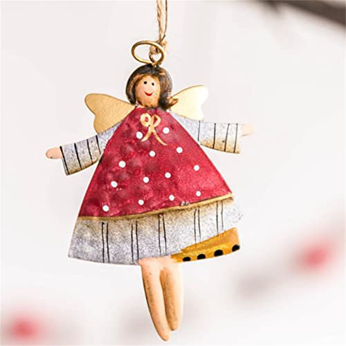 Flybloom Weihnachtsengel Ornamente Zinn Weihnachtsmann Engel Ornamente Christbaumschmuck (Stil 4)