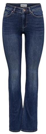 ONLY Damen Onlblush Mid flared Dnm Tai021 Noos Jeans, Dark Blue Denim, XS / 32L EU