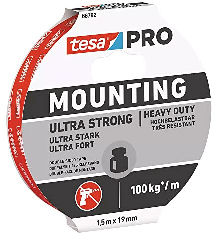 Tesa Nastro biadesivo Mounting PRO Ultra Strong 1,5 mx19 mm